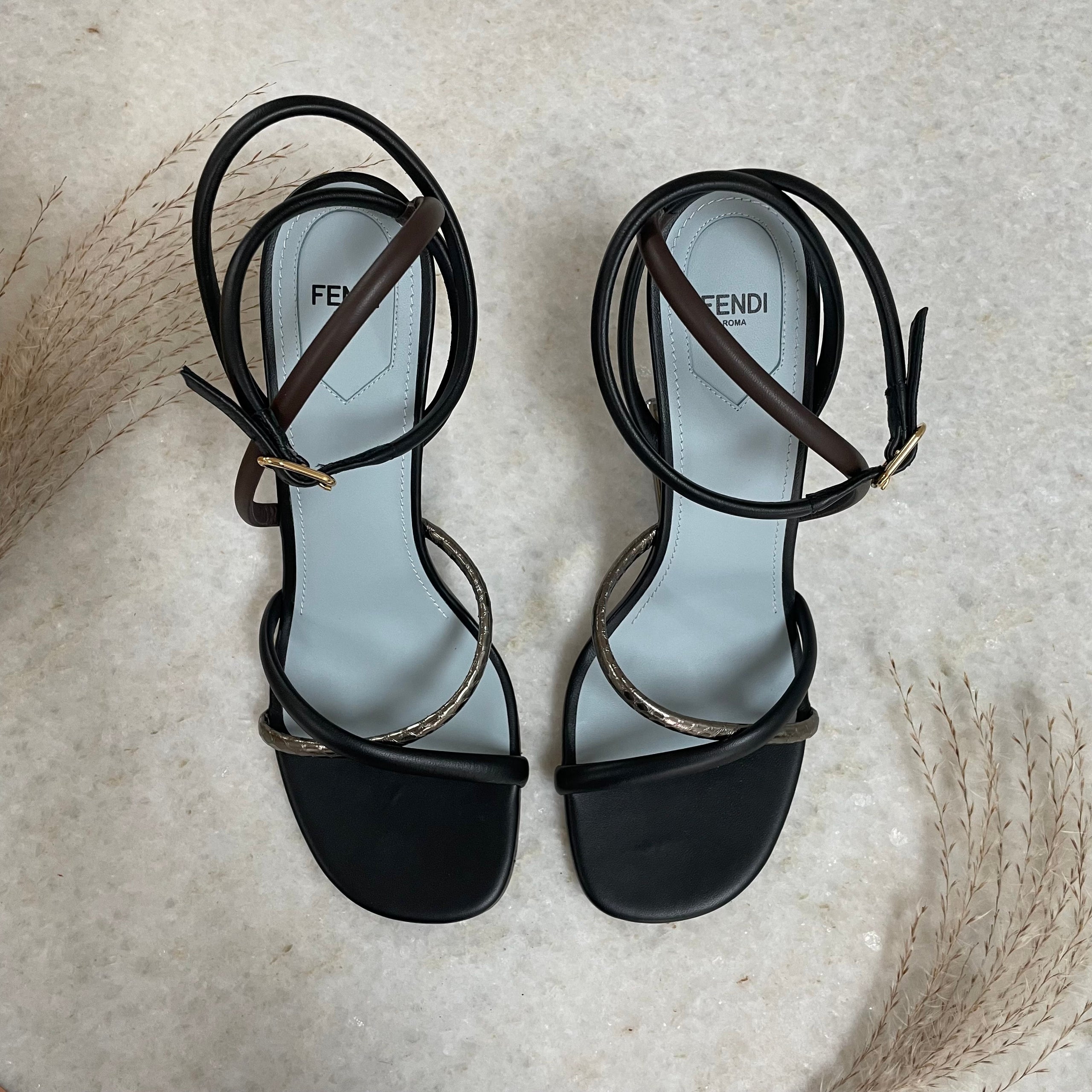 Fendi Brown Nappa Leather Heels 40 Detox Designer Resale Boutique